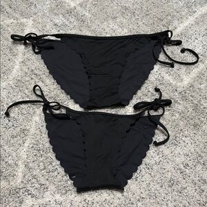 Black Scalloped Bikini Bottoms